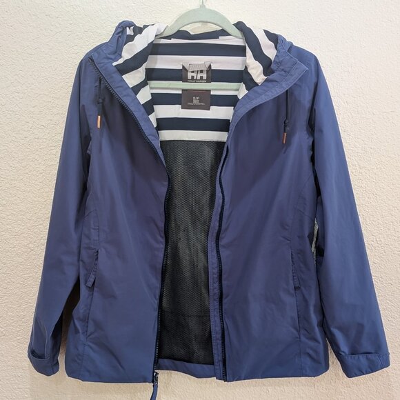 Helly Hansen Womens Rain Jacket Small Blue Waterproof Windproof Helly Tech - Picture 2 of 12
